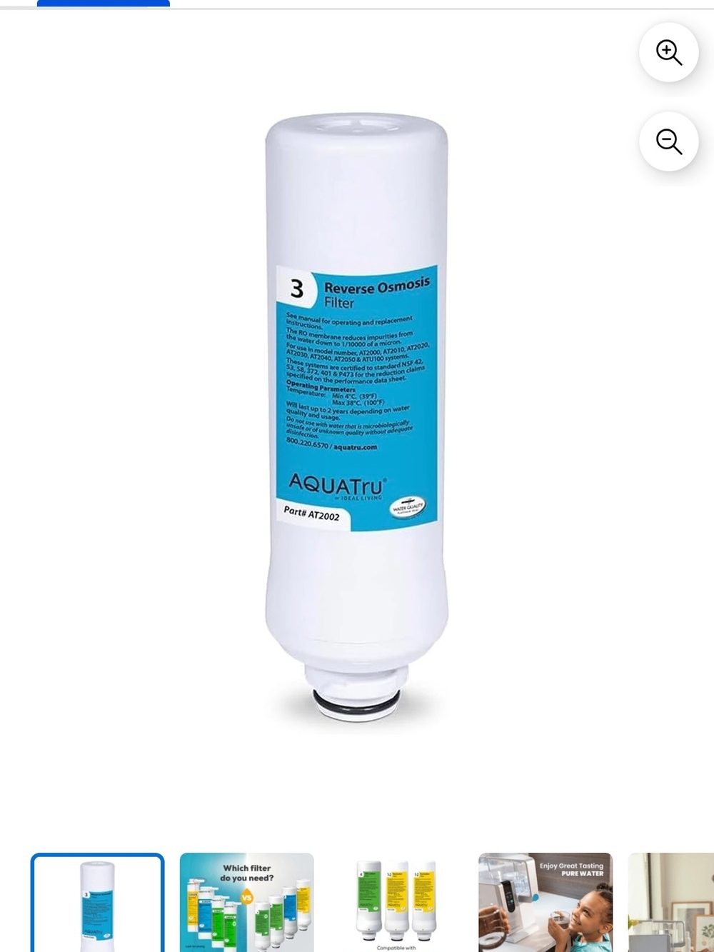 AquaTru Reverse Osmosis Stage 3 Filter - Picture 2 of 4